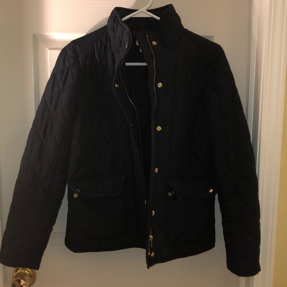 J. Crew navy quilted jacket - Picture 1 of 3